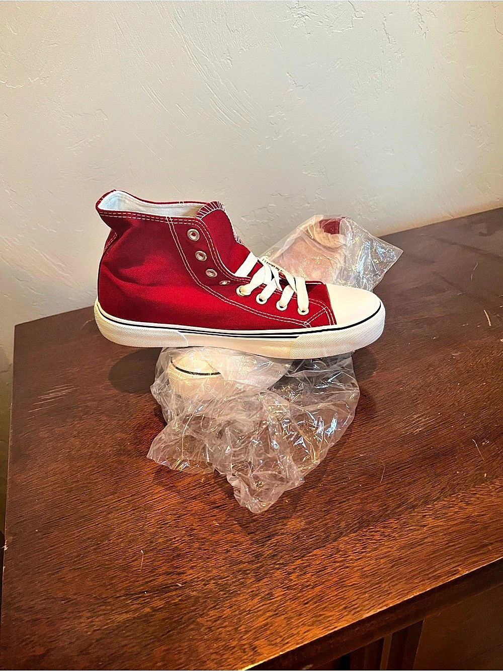 Red & White High-Top Sneakers Like New